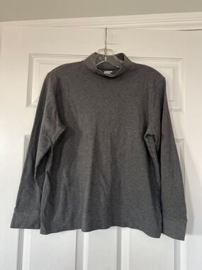 Lands' End Women's Charcoal Gray Long-Sleeve Turtleneck Tee